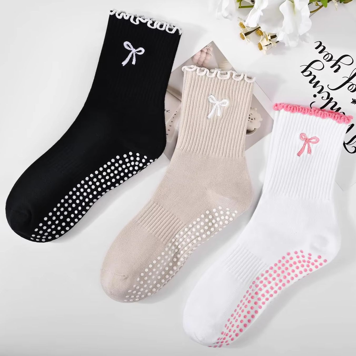 Medias Para Pilates Y Yoga - 3 paires de chaussettes de Pilates