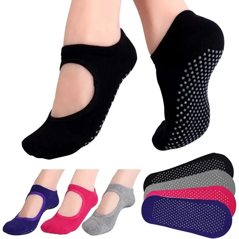 Pilates Yoga Sport - Chaussettes de yoga antidérapantes sans talon